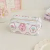 Necessaire de tecido estilo japonês transfronteiriça com estampas de frutas e sorvetes, grande capacidade, portátil e adequada para meninas usarem como estojo