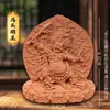 Argila Vermelha de Xizang Zakhiram Amarelo Deus da Riqueza Buda da Medicina Buda de Mil Mãos Amitabha Buda Tridimensional Raspagem Tanka Estátua