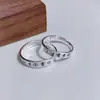 Nuevos Anillos de Pareja "Tres Vidas de Felicidad" de Plata Pura 990 para Hombres y Mujeres, Ajustables, Perfectos para Regalo del Día de San Valentín