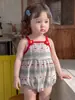 Macacão camisola super fofo para meninas, macacão de engatinhar floral estilo floresta para bebês, macacão, fralda de sair para meninas pequenas, verão