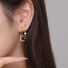 Pendientes de Borla de Estrella y Luna de Plata de Ley 925 Far Sans para Mujer, Pendientes con Sentido de Diseño de Tendencia de Temperamento Francés Europeo y Americano, Venta al por Mayor