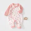 Ropa para Bebé Anyang Estilo Primavera y Otoño Algodón Puro Romper con Lazo en la Cintura Mariposa Top para Recién Nacido Ropa de Dormir Sin Costuras