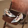 Sandalias huecas de punta fina con tira en T y tacón medio grueso, tallas 33-43, zapatos de comercio exterior de Amazon