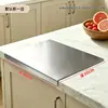 Tabla de cortar de cocina de acero inoxidable, antibacteriana y resistente al moho, de grado alimenticio, engrosada, adecuada para cortar frutas y amasar masa