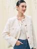 Shengdu26 Otoño Nuevo Estilo Francés Gama Alta Lana Blanca Tweed Chaqueta Estilo Chanel