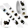 500 hojas/rollo lindo gatito negro caricatura rollo pasta cuenta manual DJY tarjeta goo decoración patineta funda de teléfono pegatina