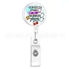 Porta-insignias retráctil para enfermera, degradado, forma de corazón, estetoscopio, electrocardiograma, pinza de cocodrilo, hebilla para identificación