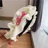 Diademas plisadas de ala ancha al por mayor, color liso, elegantes, sencillas, versátiles, diademas de tela vintage, accesorios para el cabello para mujer