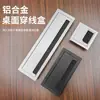 Caja pasacables para escritorio de oficina, cubierta de orificio para cables multifunción para escritorio de computadora, amortiguador cuadrado con cepillo, cubierta decorativa