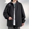 Jaqueta Masculina de Patchwork Xadrez com Gola Alta para Primavera e Outono Marca Americana de Moda à Prova de Vento Impermeável High Street Jaqueta Bonita para Casal