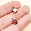 Colgante de Acero Inoxidable Redondo Color Acero de 6 mm con Agujero Vertical Doce Estrellas Color Doce Colores Recubrimiento al Vacío Electroplateado Accesorios para Joyería DIY