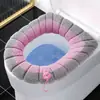 Funda de asiento de inodoro engrosada para invierno, adecuada para todas las estaciones, universal para uso doméstico, cojín para asiento de inodoro, alfombrilla suave para inodoro