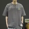 Camiseta de Verano Talla Grande para Hombre, Manga Corta, Nueva Moda Deportiva, Estampado Casual Versátil, Top Oversize, Camiseta de Media Manga
