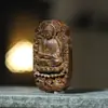 Pingente de Buda Amitabha Esculpido em Madeira de Agar de Nha Trang, Vietnã, Estilo Chinês, Ornamento de Mão, Colar