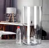 Vaso de Vidro Cilíndrico Transparente Branco para Arranjo de Flores, Decoração de Bar, Centros de Mesa de Casamento, Vaso de Bambu Hidropônico e Outros Usos