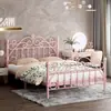Cama de hierro engrosada y reforzada cama de princesa simple y moderna popular cama doble de 1.8m individual nórdico 1m cama con estructura de hierro