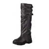 Novidade Comércio Exterior Botas de Cano Duplo 2026 Outono/Inverno Botas Femininas Fivela Impermeável Plataforma Acima do Joelho