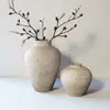 Vaso de cerâmica retrô chinês feito à mão, cerâmica, barriga grande, para flores, grande, decoração de sala de estar, varanda, atacado