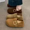 Zapatos de plataforma retro populares estilo universitario con plantillas interiores que aumentan la altura y forro de felpa, zapatos de invierno para mujer, nueva colección 2026, zapatos de algodón versátiles para mujer