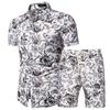 2021eBay AliExpress Amazon traje casual para hombre moda slim camisa de manga corta pantalones cortos traje de dos piezas para hombre