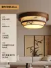 Lustre grande para sala de estar de planta aberta de uma vila, pé-direito alto, novo lustre redondo de madeira maciça estilo chinês para casas duplex autoconstruídas