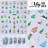 Estilo Ins Pegatinas para Uñas 5D en Relieve Caricatura Graffiti Flores Estéreo Moño Estilo Francés Pegatinas Navideñas para Uñas