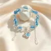 Pulsera Popular de Cuentas de Vidrio con Forma de Corazón Transfronteriza para Mujeres, Nuevo Diseño de Nicho, Estilo Ins, Sensación de Alta Gama, Joyería de Pulsera para Estudiantes