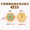 Contas Espaçadoras Quadradas Flor de Aço Inoxidável com Strass para Pulseiras Colares Brincos DIY Acessórios para Pulseiras de Cristal