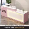 Mostrador de caja, barra de bar, tienda de ropa, salón de belleza simple moderno de lujo ligero, mueble de recepción de hotel, mostrador de recepción de empresa