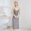 Roupão de Seda Transfronteiriço de Comércio Exterior para Mulheres, Verão de Alta Qualidade, Comprimento Médio, 100% Seda de Amora, Camisola Sexy Justa