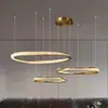 Araña de sala de estar de lujo ligero minimalista italiano, luz principal circular creativa de diseñador Bauhaus de 6 piezas para el pasillo, aluminio, otros materiales no especificados