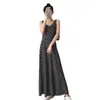 Vestido Listrado Sem Mangas Preto e Branco 2026 Verão Novo Estilo Elegante Solto Emagrecedor Linha A Longo