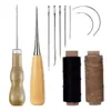 Kit de Costura Manual com Fio de Couro Preto Novo Modelo Transfronteiriço Ferramenta para Artesanato em Couro Conjunto DIY Suporta Montagem e Personalização do Fabricante
