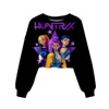 Grupo Cazador de Brujas K-Pop Patrón Impresión 3D Transfronterizo Nuevo Sudadera Corta Casual para Chicas Venta Directa de Fábrica