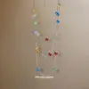 Nuevo Collar de Cuentas de Cristal de Dopamina, Sencillo, Moderno, Dulce, Cadena de Clavícula de Nicho, Lujo Ligero, Cadena de Suéter de Gama Alta