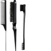 Pente de Cabeleireiro Amazon Pincel de Sobrancelha Pente Iluminador Bicolor Pente de Plástico para Cabelo de Três Fileiras Cauda Pontiaguda Penteando Cabelo Óleo de Assar