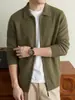 510g lana de cachemira seda de morera chaqueta de manga larga tejido suéter para hombre para invierno cálido casual
