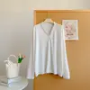 Cardigan de Cor Lisa Estilo Coreano para Primavera e Outono, Fino, Estilo Preguiçoso, Top para Protetor Solar e Ar Condicionado, Pode ser Usado com Vestido Camisola no Verão