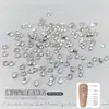 Anillo Redondo de Diamante para Punta de Dedo Super Brillante Accesorios de Arte de Uñas de Circonita Cuadrada Pequeña de Circonita Redonda Diamante Suelto Accesorios de Decoración de Uñas Ultra Brillantes