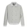Camisa a Rayas Estilo Coreano con Chaqueta Cardigan de Retazos Falsa de Dos Piezas para Hombres y Mujeres, Nuevo Estilo Primavera, Estilo Perezoso Casual Abrigo Corto