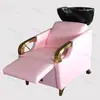 Cama de Champú de Lujo Celebratoria de Internet Especial para Salón de Belleza Cerámica Lavabo Profundo Semi-reclinable Cama de Agua Cama de Champú para Salón de Belleza