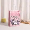 Bolsa de Mão Cartoon Kulomi Saco de Papel Kraft Sacola para Embalagem de Presente Sanrio Sacola para Presente de Festa de Aniversário