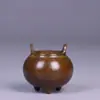 Quemador de Incienso Pequeño de Cobre Puro Decoración del Hogar Mini Soporte para Incienso Quemador de Incienso Interior Mini Portátil Barriga Grande de Tres Patas Quemador de Incienso