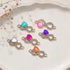 Colgante Doble Piedra Preciosa Corazón Colgante DIY Collar Pulsera Accesorios Piezas de Joyería Directo del Fabricante, Se Puede Mezclar al por Mayor para Ventas Transfronterizas