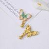 Pingente de Flor Lírio do Vale Borboleta Gotejante Ouro Antigo com Preservação de Cor Pingente Exquisito de Bênção Acessórios de Colar Pulseira para Joias DIY