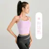 Top Esportivo com Bojo Fixo Integrado, Alta Elasticidade, Sensação de Segunda Pele para Yoga, Regata de Yoga Ajustada, Roupa de Cima, Costas Abertas, Secagem Rápida
