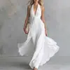 Vestido Sexy de Color Sólido con Cuello en V sin Mangas para Mujer, Nuevo, Transfronterizo Europeo y Americano, 2026