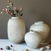 Vaso de cerâmica retrô chinês feito à mão, cerâmica, barriga grande, para flores, grande, decoração de sala de estar, varanda, atacado