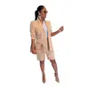 AL205 Estação Independente Amazon Conjunto Feminino Europeu e Americano Blazer Shorts Peça Dupla Primavera e Verão Conjunto Casual