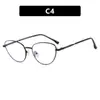 Óculos Lisos Kedun Triangulares Estilo Gatinho com Proteção Anti-Luz Azul Novo Modelo 2025 Armações de Óculos Lisas de Metal Moda Podem Ser Equipadas com Lentes de Grau